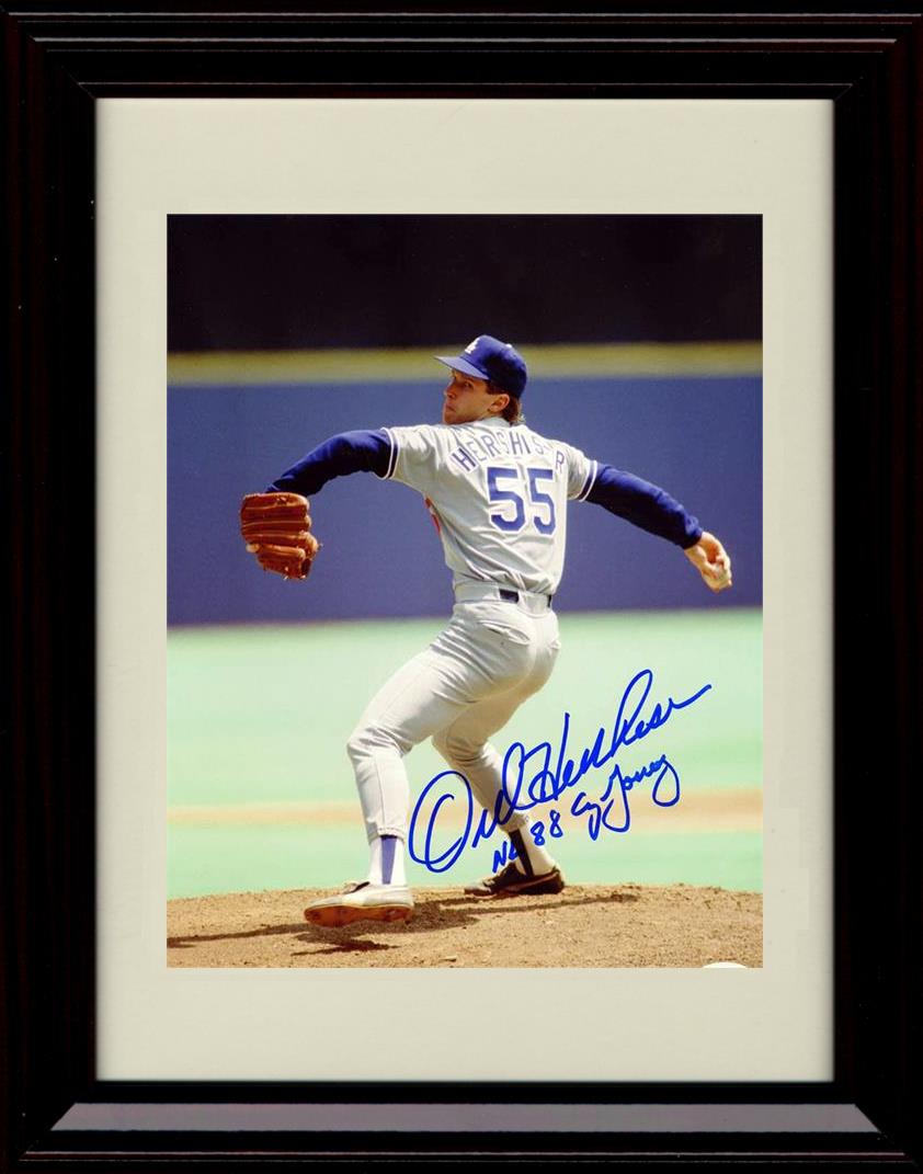 Framed 8x10 Orel Hershiser - Pitch NL 88 Cy Young - Los Angeles Dodgers Autograph Replica Print Framed Print - Baseball FSP - Framed   