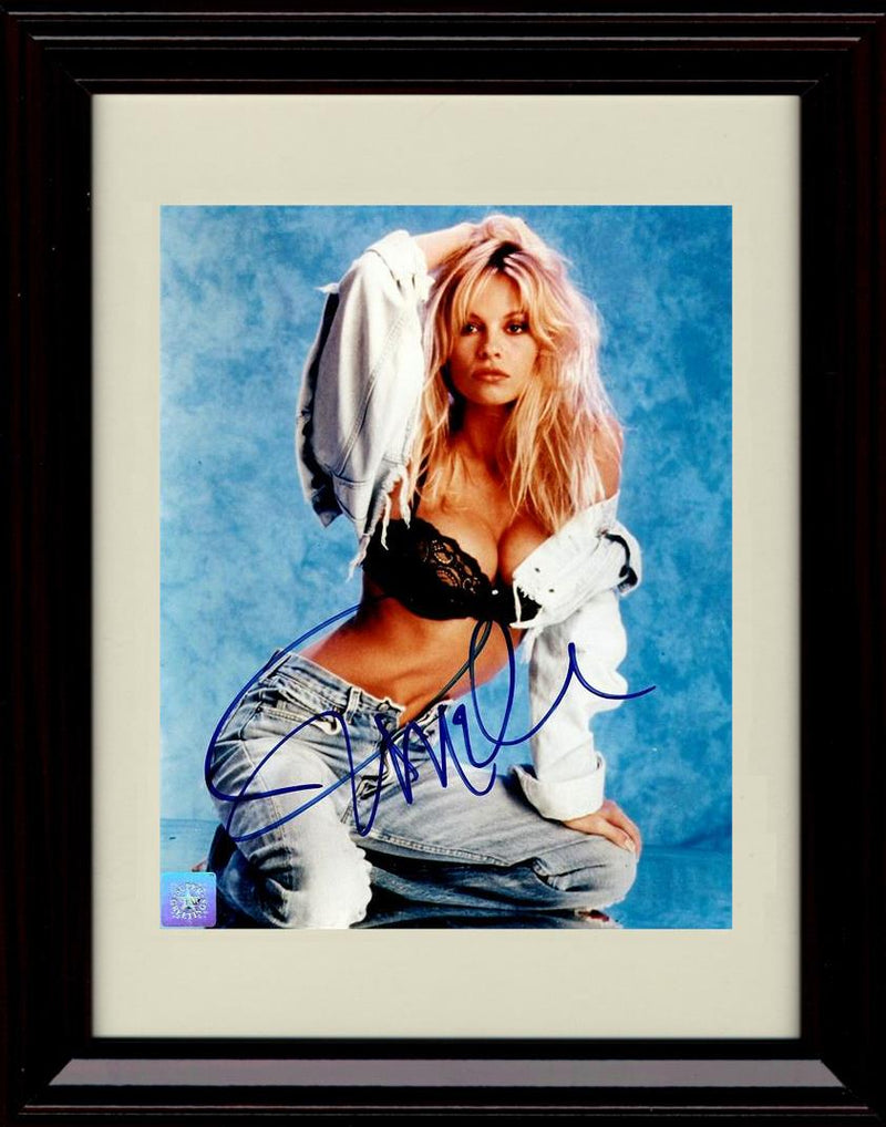 Framed Pamela Anderson Autograph Promo Print - Blue Jeans Framed Print - Other FSP - Framed   