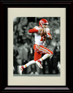 8x10 Framed Patrick Mahomes - Kansas City Chiefs Autograph Promo Print - Downfield Scramble Framed Print - Pro Football FSP - Framed   