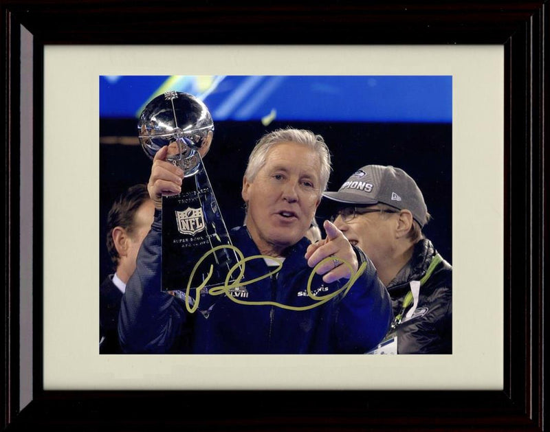 8x10 Framed Pete Carroll - Seattle Seahawks Autograph Promo Print - Trophy Framed Print - Pro Football FSP - Framed   