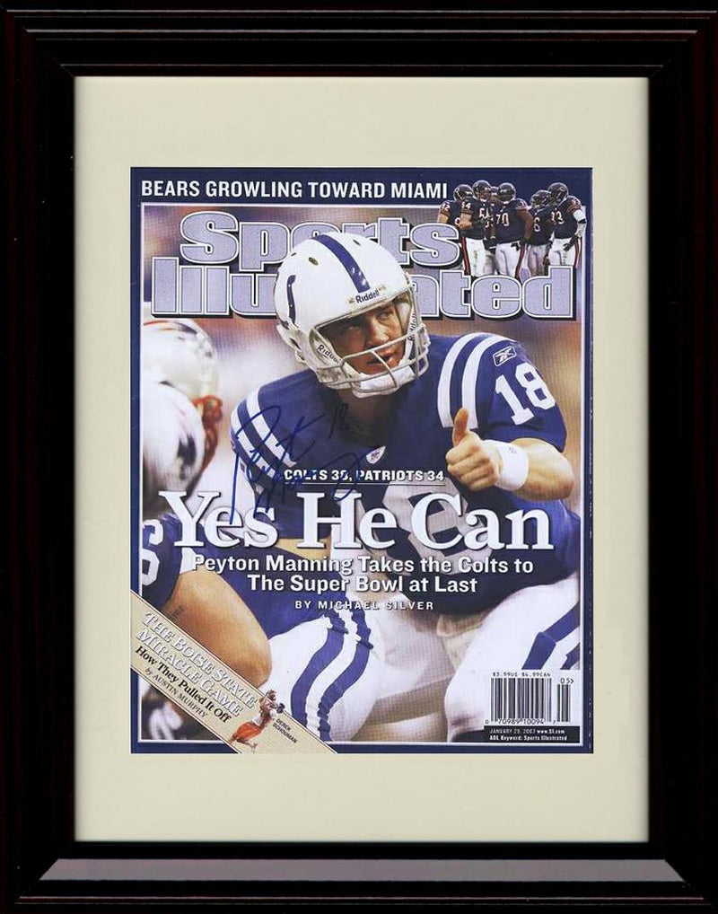 Unframed Peyton Manning - Indianapolis Colts Autograph Promo Print - Sports Illustrated  Yes He Can Unframed Print - Pro Football FSP - Unframed   