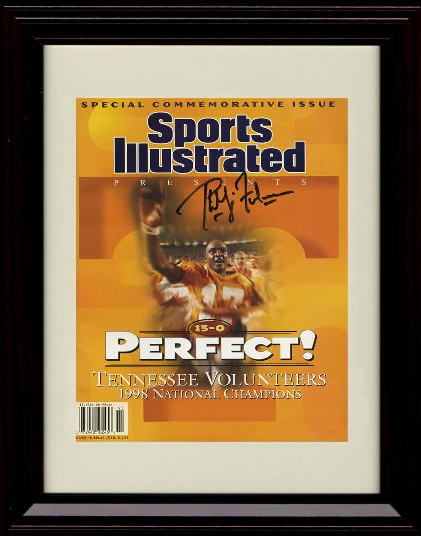 Framed 8x10 Phillip Fulmer Autograph Promo Print - Tennessee Volunters- Sports Illustrated Tennesee Champs Framed Print - College Football FSP - Framed   