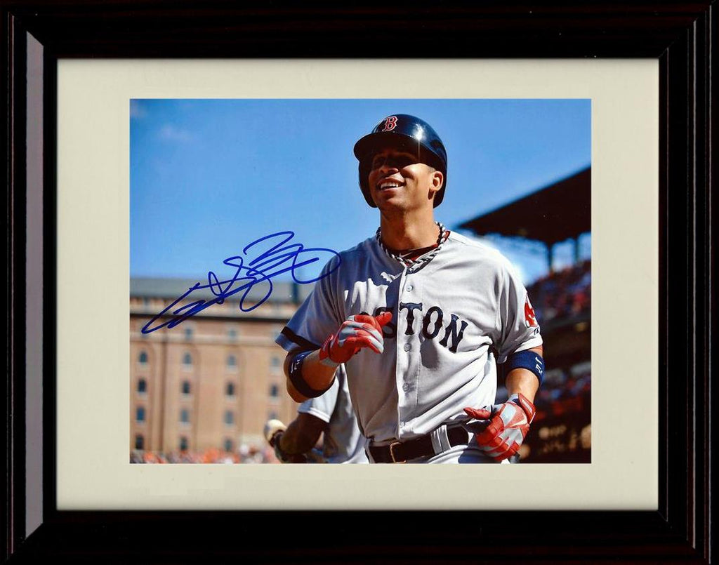Framed 8x10 Quintin Berry - Blue Sky And Smiles - Boston Red Sox Autograph Replica Print Framed Print - Baseball FSP - Framed   