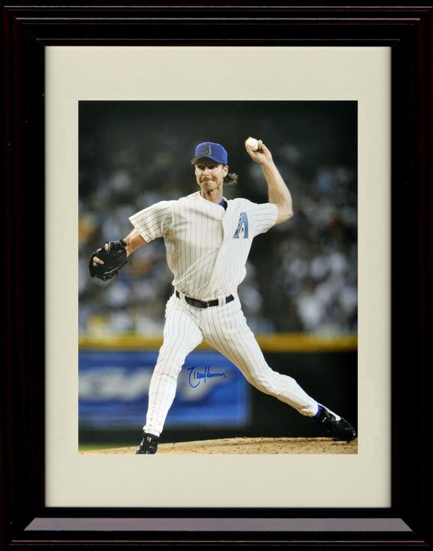 Framed 8x10 Randy Johnson - Pitching - Arizona Diamondbacks Autograph Replica Print Framed Print - Baseball FSP - Framed   