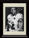 8x10 Framed Ray Lewis - Baltimore Ravens Autograph Promo Print - Black and White Shot Framed Print - Pro Football FSP - Framed   
