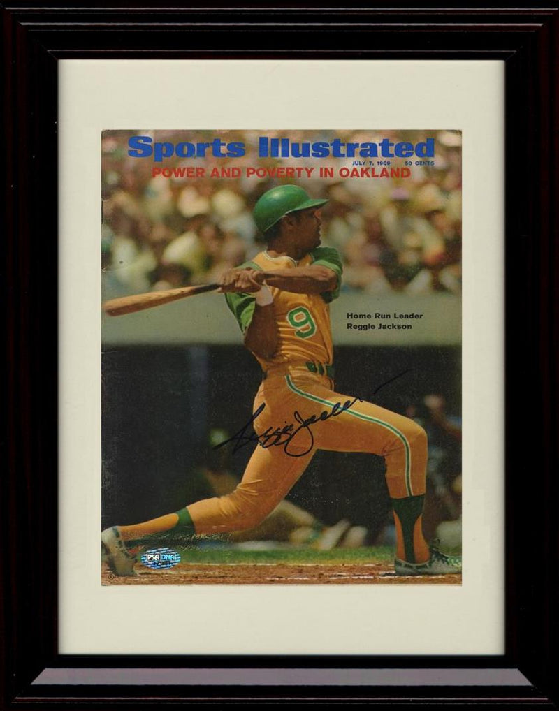 Framed 8x10 Reggie Jackson - Sports Illustrated Home Run Leader - Oakland A's Autograph Replica Print Framed Print - Baseball FSP - Framed   