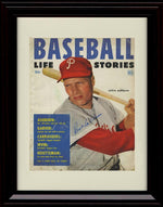 Framed 8x10 Richie Ashburn - 1952 Baseball Life Stories Cover - Philadelphia Phillies Autograph Replica Print Framed Print - Baseball FSP - Framed   
