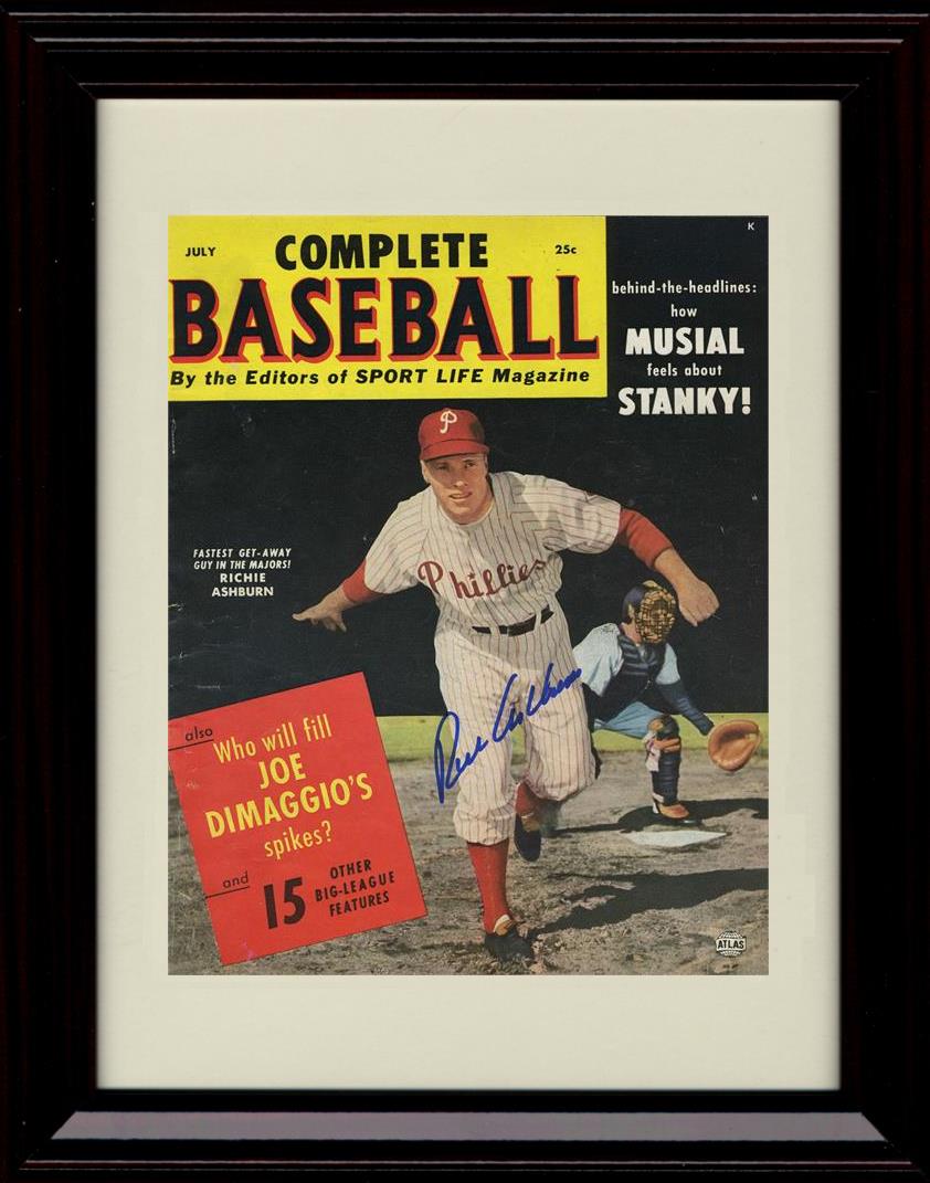 Framed 8x10 Richie Ashburn - 1955 Complete Baseball - Philadelphia Phillies Autograph Replica Print Framed Print - Baseball FSP - Framed   