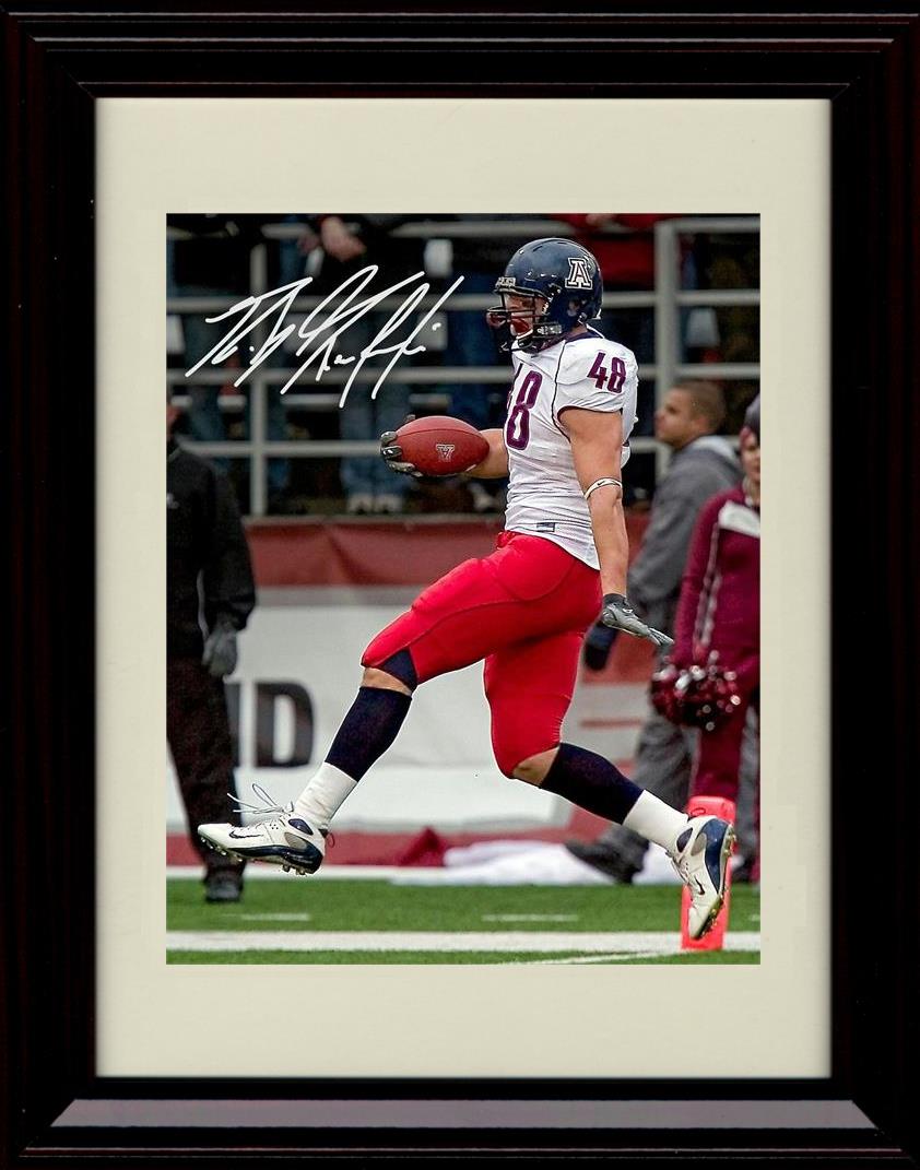 Framed 8x10 Rob Gronkowski Autograph Promo Print - Arizona Wildcats- Touch Down Run Framed Print - College Football FSP - Framed   