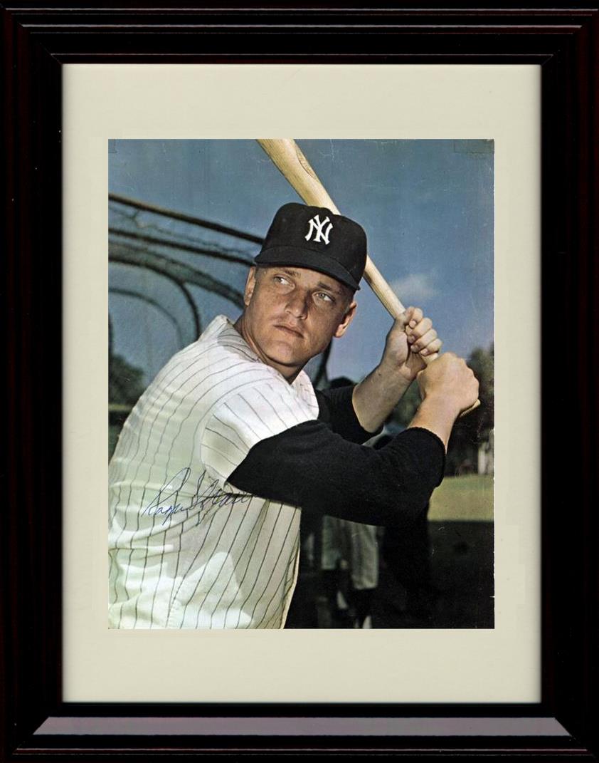 Framed 8x10 Roger Maris - Bat Pose - New York Yankees Autograph Replica Print Framed Print - Baseball FSP - Framed   
