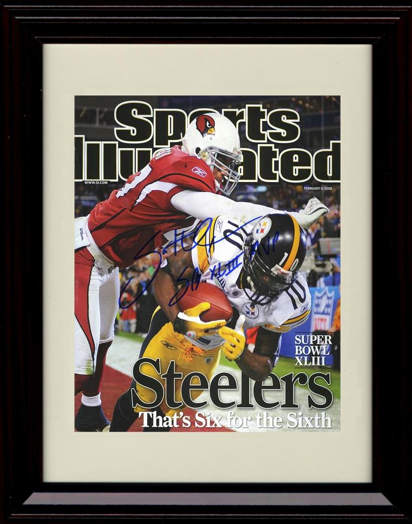 Unframed Santonio Holmes - Pittsburgh Steelers Autograph Promo Print - Sports Illustrated Steelers win 6th Unframed Print - Pro Football FSP - Unframed   