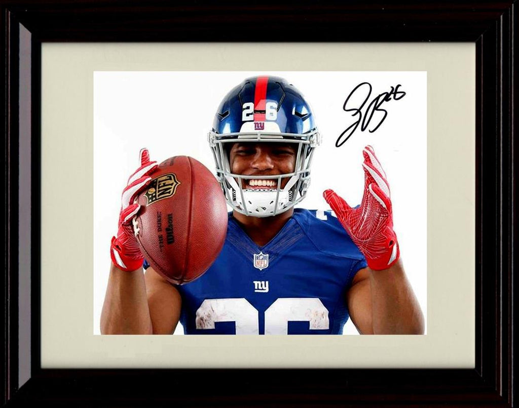 Unframed Saquon Barkley - New York Giants Autograph Promo Print - Close Up Unframed Print - Pro Football FSP - Unframed   