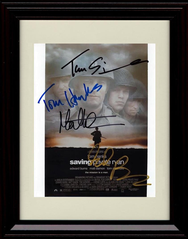 8x10 Framed Saving Private Ryan Autograph Promo Print - Cast Movie Poster Framed Print - Movies FSP - Framed   