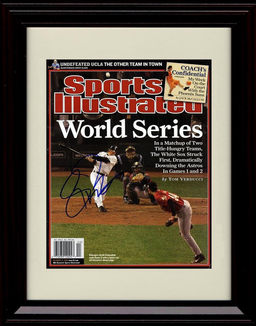 Framed 8x10 Scott Podsednik - Sports Illustrated World Series Champs - Chicago White Sox Autograph Replica Print Framed Print - Baseball FSP - Framed   