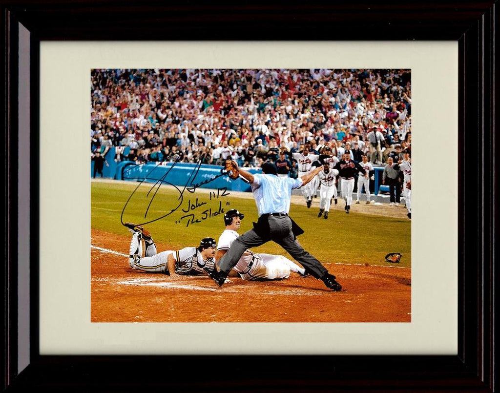 Framed 8x10 Sid Bream - The Slide - Atlanta Braves Autograph Replica Print Framed Print - Baseball FSP - Framed   