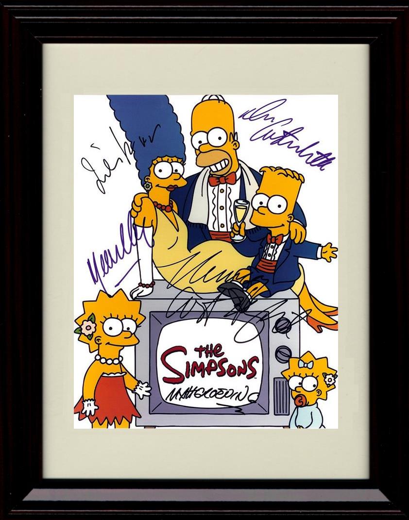 8x10 Framed Simpsons Cast Autograph Promo Print - TV Framed Print - Television FSP - Framed   