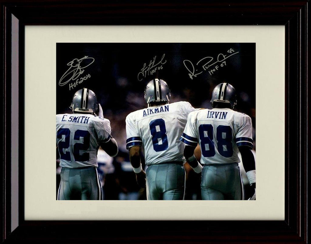 Unframed Smith, Aikman and Irvin - Dallas Cowboys Autograph Promo Print - Big 3 HOF Unframed Print - Pro Football FSP - Unframed   