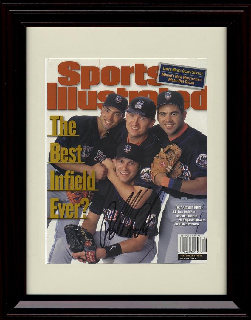 Framed 8x10 Sports Illustrated September 6, 1999 - Best Infield Ever signed - New York Mets Autograph Replica Print Framed Print - Baseball FSP - Framed   