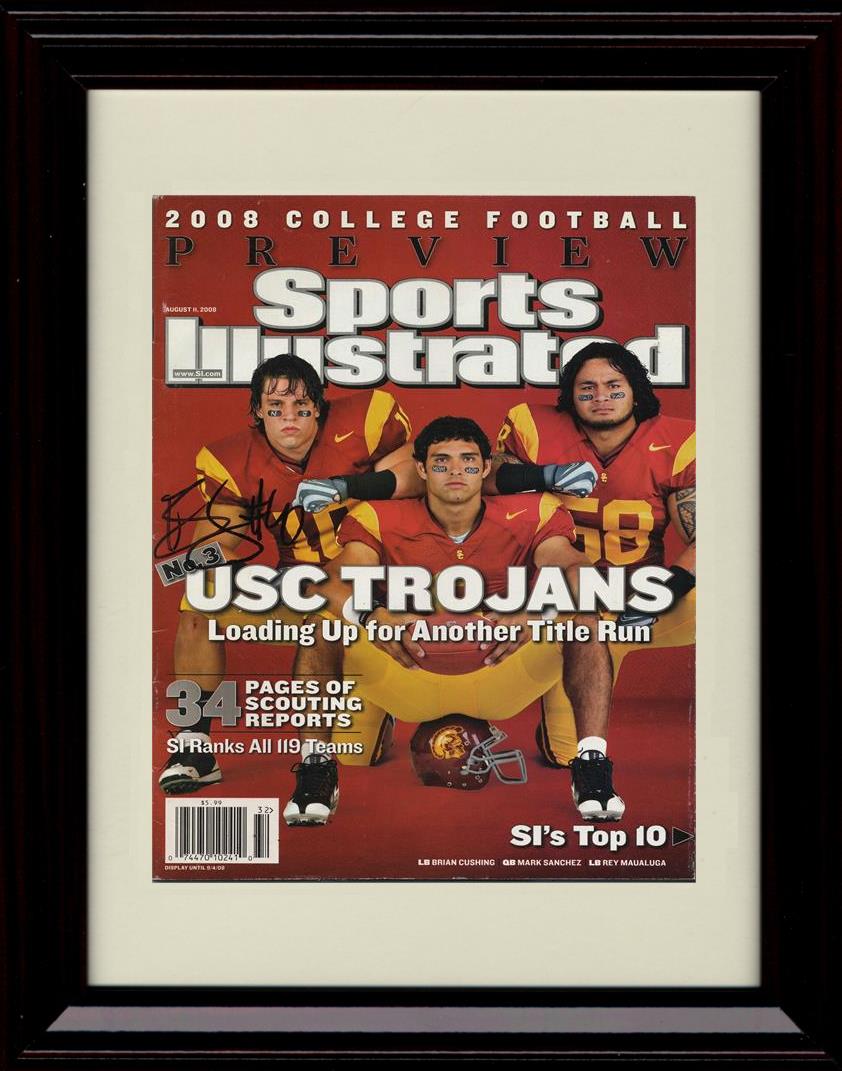 Framed 8x10 Sports Illustrated USC Trojans 2008 College Football Preview Autograph Promo Print - USC Trojans- Portrait Framed Print - College Football FSP - Framed   