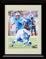 8x10 Framed Stafford And Bush - Detroit Lions Autograph Promo Print - Handoff Framed Print - Pro Football FSP - Framed   