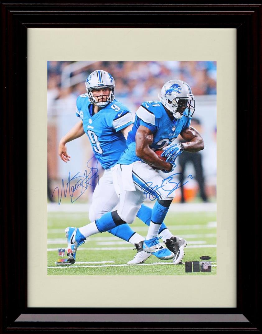 Unframed Stafford And Bush - Detroit Lions Autograph Promo Print - Handoff Unframed Print - Pro Football FSP - Unframed   