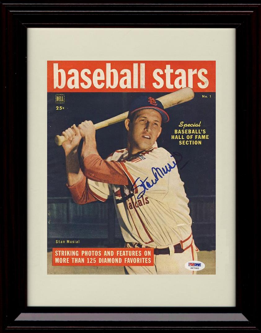 Framed 8x10 Stan Musial - 1949 Baseball Stars Cover - St Louis Cardinals Autograph Replica Print Framed Print - Baseball FSP - Framed   