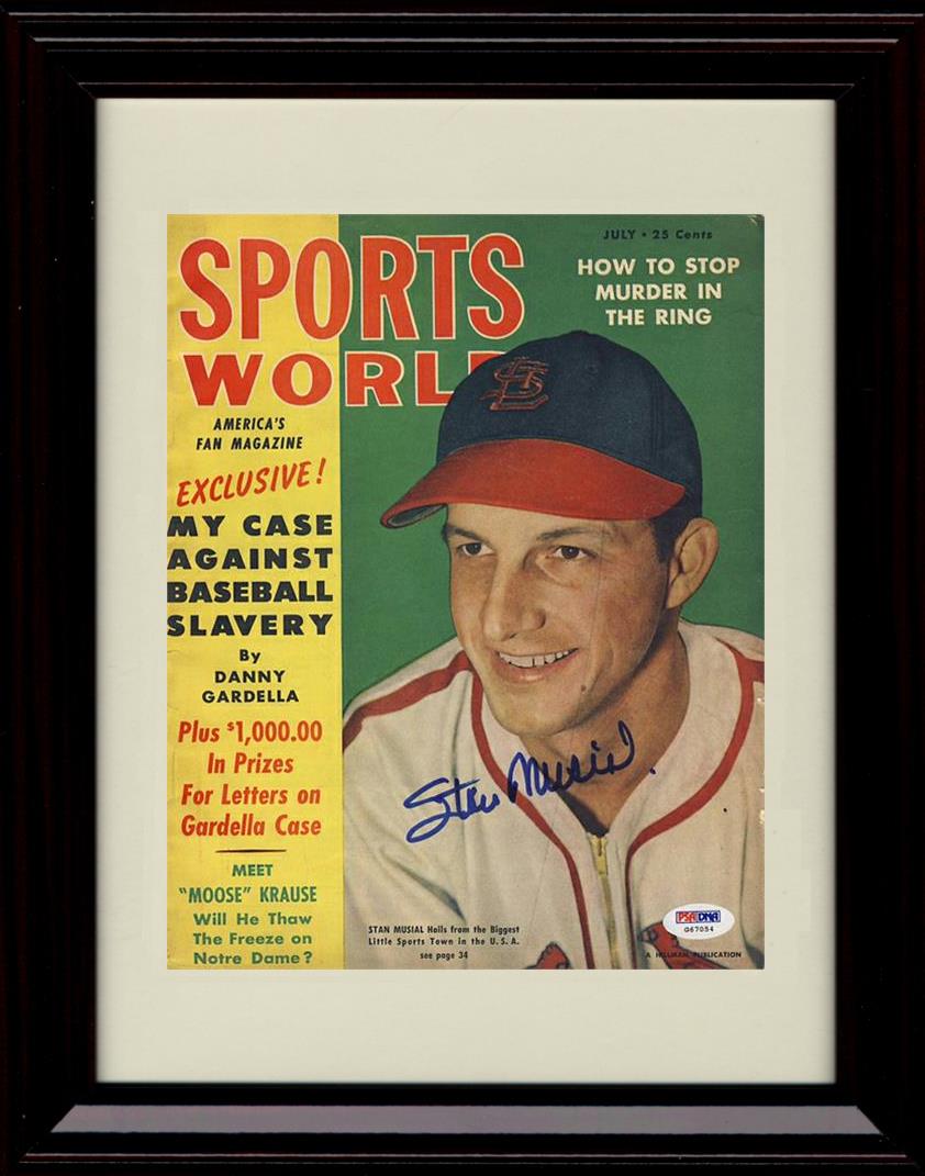 Framed 8x10 Stan Musial - 1949 Sports World Cover - St Louis Cardinals Autograph Replica Print Framed Print - Baseball FSP - Framed   