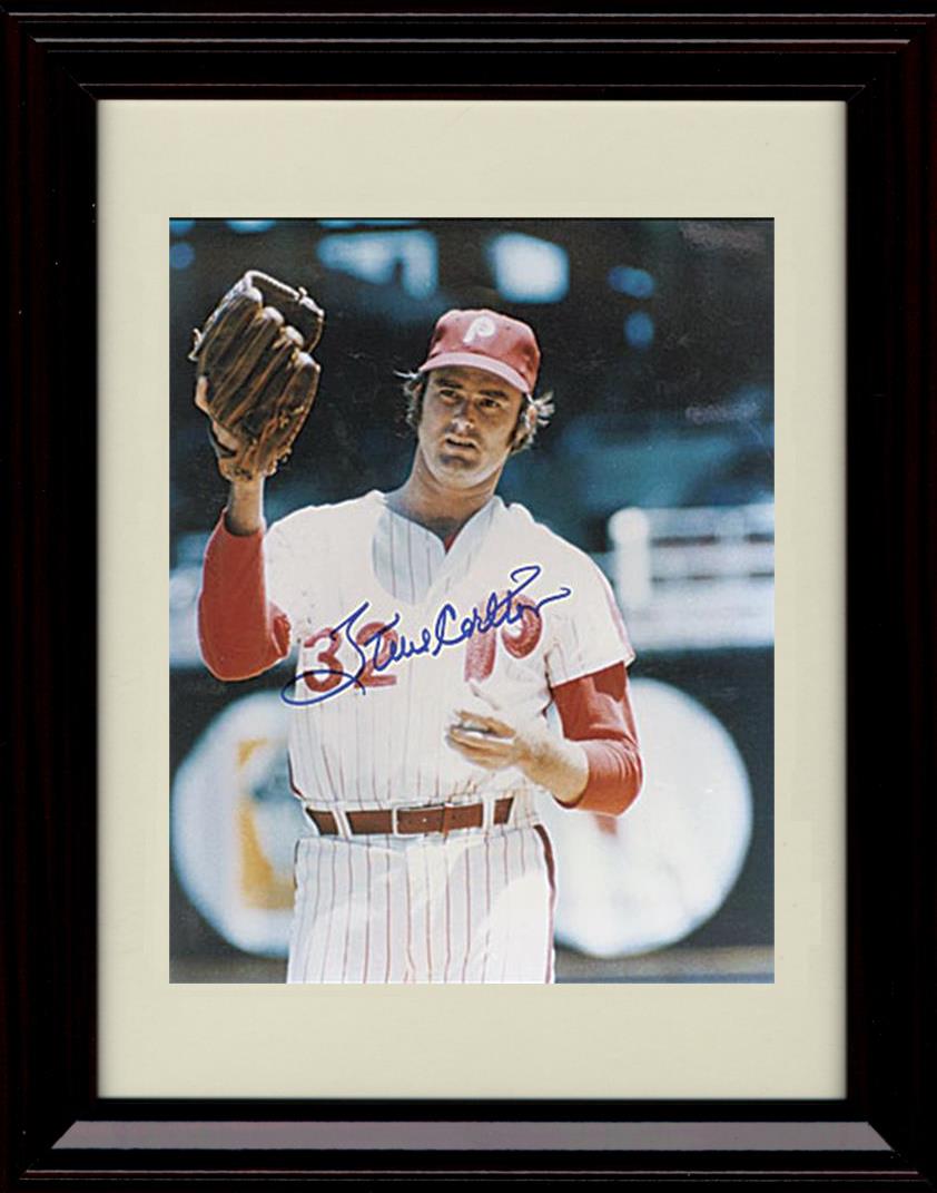 Framed 8x10 Steve Carlton - With Glove - Philadelphia Phillies Autograph Replica Print Framed Print - Baseball FSP - Framed   