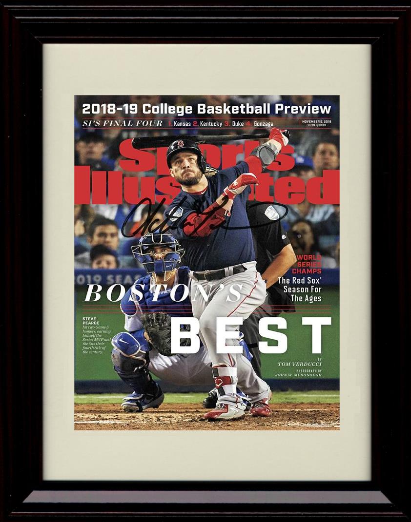 Framed 8x10 Steve Pearce - Sports Illustrated Boston's Best - Boston Red Sox Autograph Replica Print Framed Print - Baseball FSP - Framed   