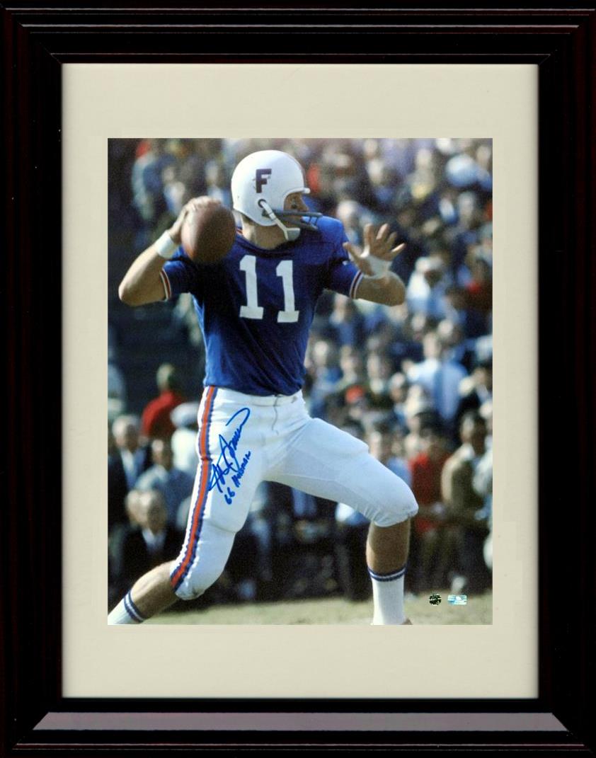 Framed 8x10 Steve Spurrier Autograph Promo Print - Florida Gators- Passing The Ball Framed Print - College Football FSP - Framed   