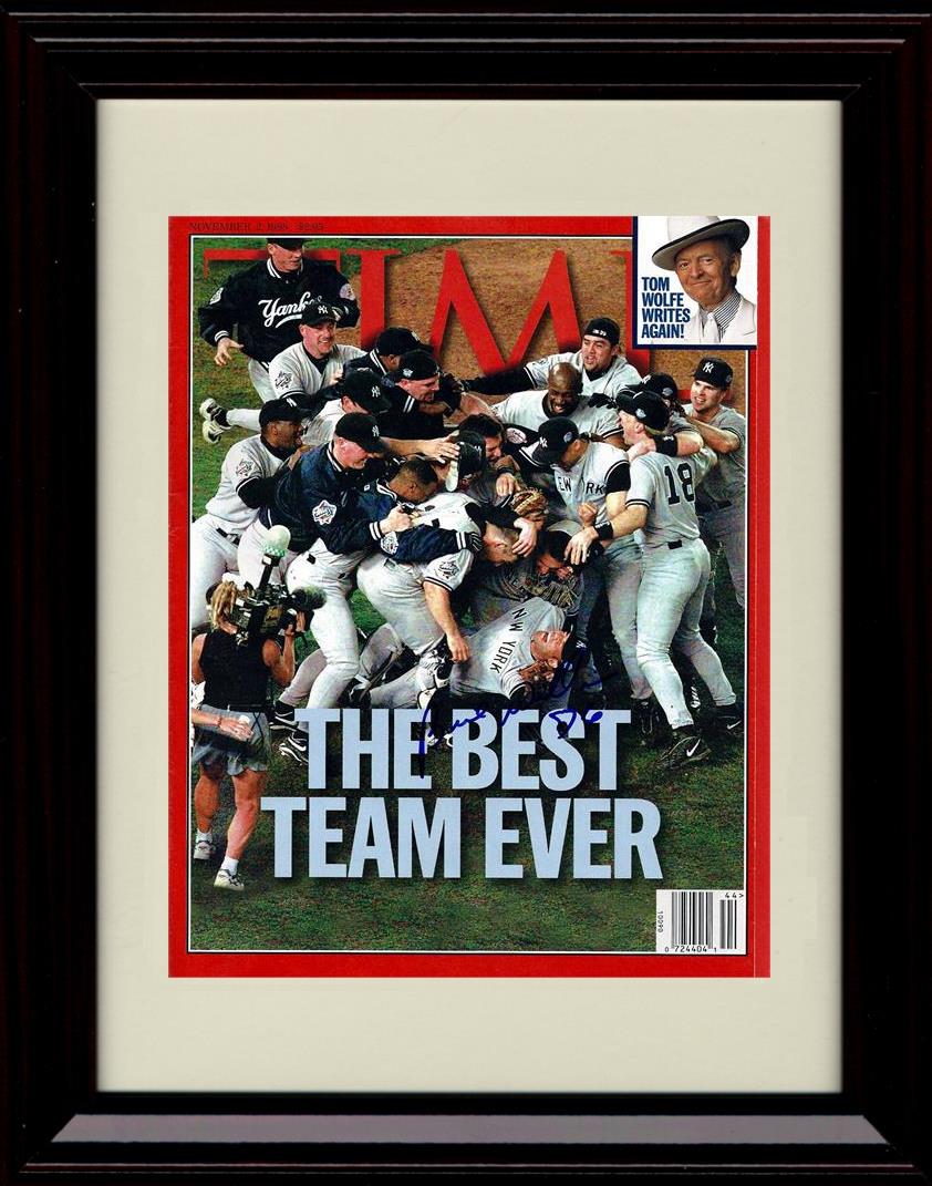 Framed 8x10 Time Magazine - Best Team Ever Williams signed - New York Yankees Autograph Replica Print Framed Print - Baseball FSP - Framed   