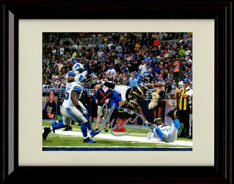8x10 Framed Todd Gurley - Los Angeles Rams Autograph Promo Print - Diving With The Ball Framed Print - Pro Football FSP - Framed   