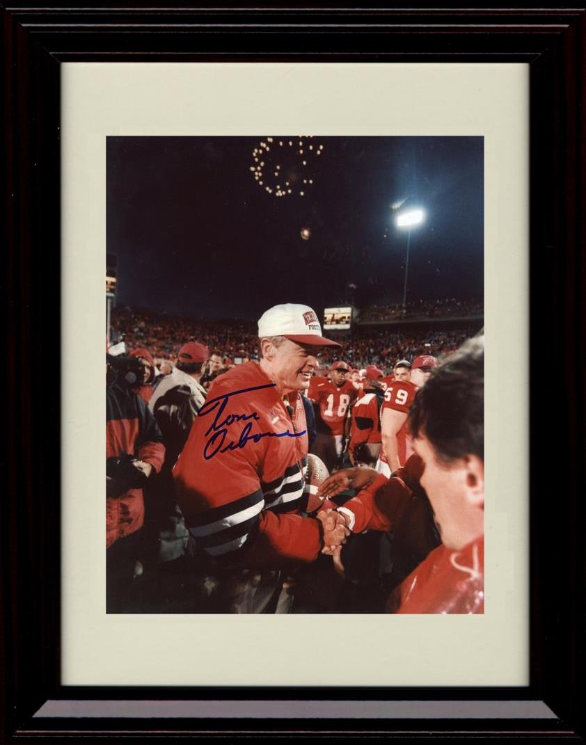 Framed 8x10 Tom Osborne Autograph Promo Print - Nebraska Cornhuskers- National Championship Coach Framed Print - College Football FSP - Framed   