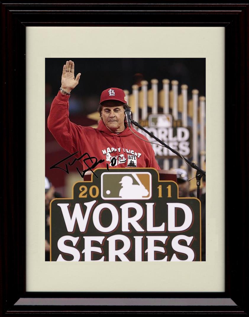Framed 8x10 Tony Larussa - 2011 World Series - St Louis Cardinals Autograph Replica Print Framed Print - Baseball FSP - Framed   