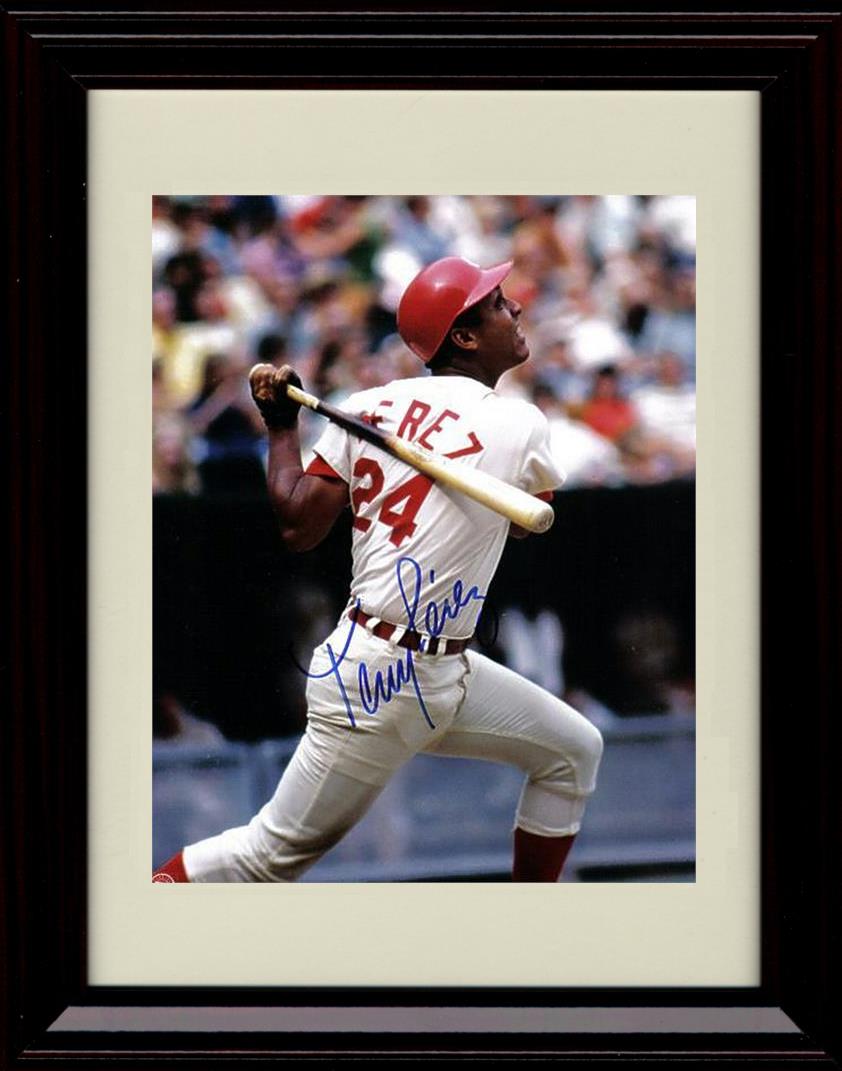 Framed 8x10 Tony Perez - Finished Swing - Cincinatti Reds Autograph Replica Print Framed Print - Baseball FSP - Framed   