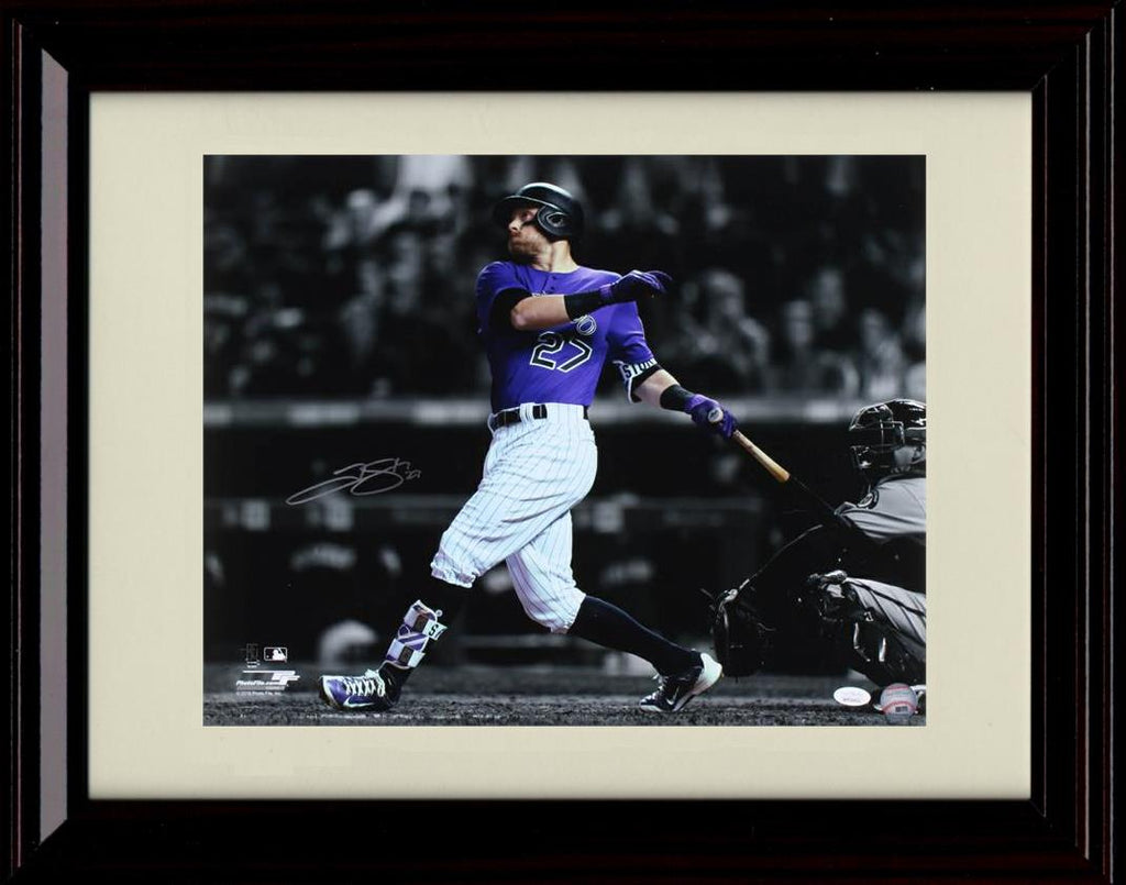 Framed 8x10 Trevor Story - Full Swing - Colorado Rockies Autograph Replica Print Framed Print - Baseball FSP - Framed   