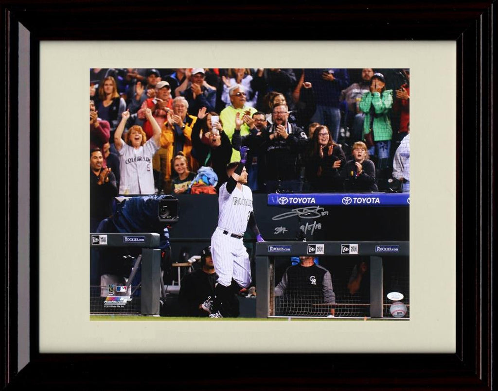 Framed 8x10 Trevor Story - Wave From Dugout - Colorado Rockies Autograph Replica Print Framed Print - Baseball FSP - Framed   