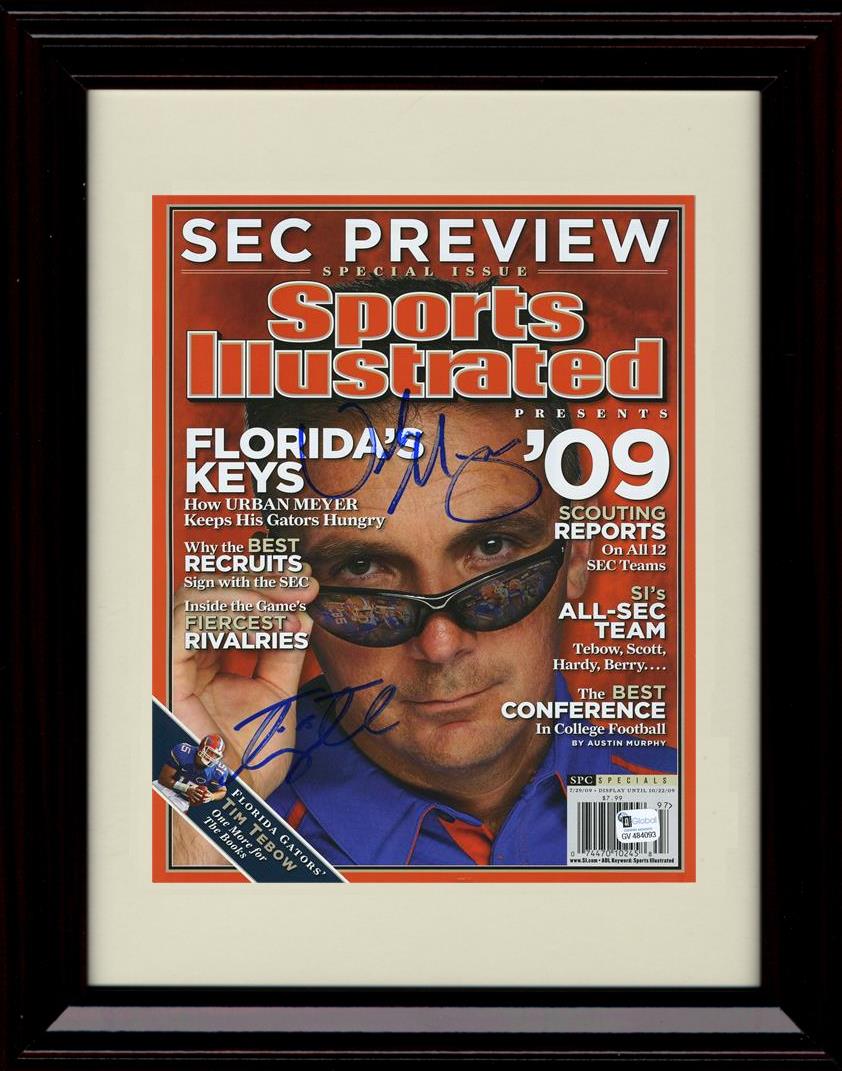 Framed 8x10 Urban Meyer Signed Autograph Promo Print - Florida Gators- Sports Illustrated 2009 SEC Preview Framed Print - College Football FSP - Framed   