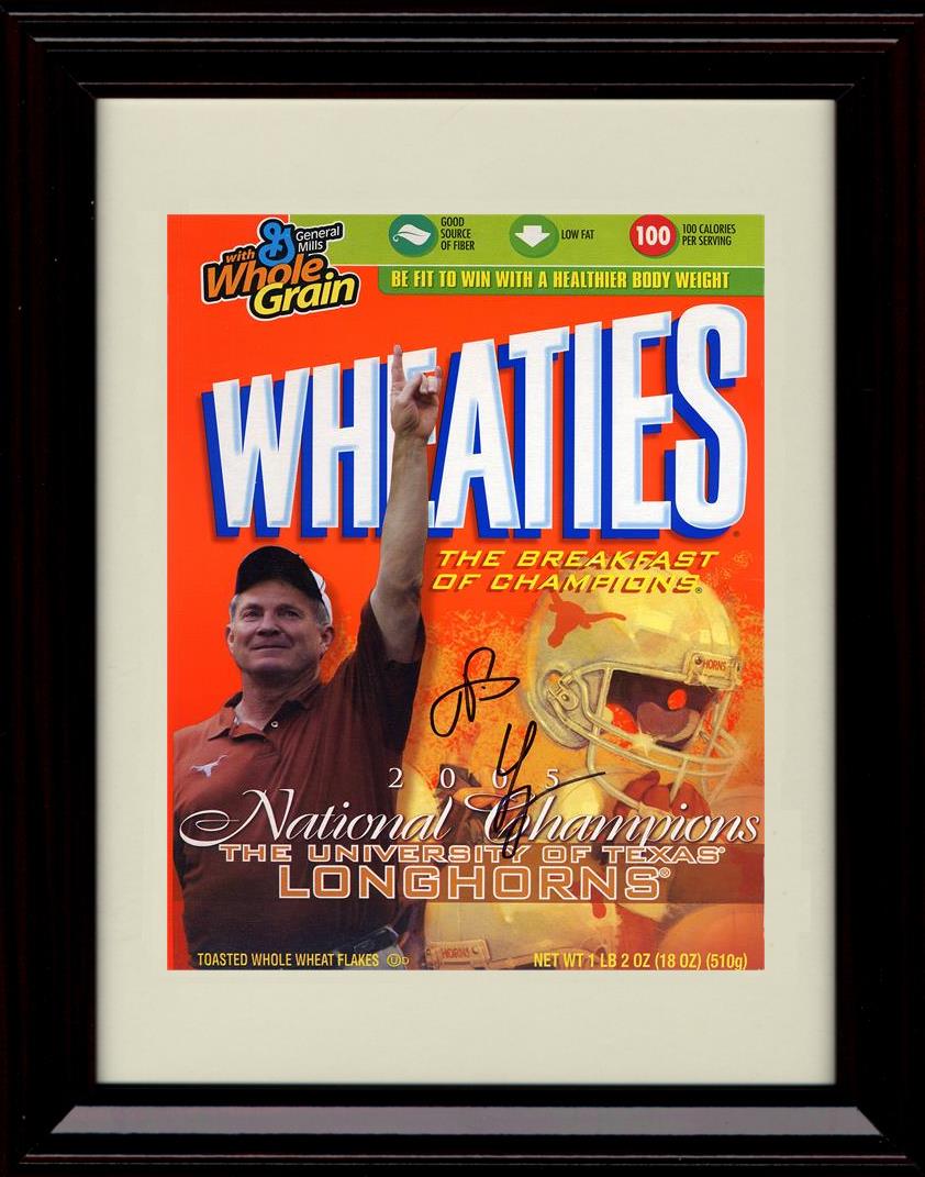 Framed 8x10 Vince Young Autograph Promo Print - Texas Longhorns- Wheaties Framed Print - College Football FSP - Framed   