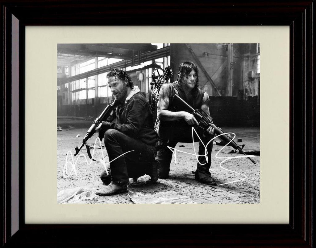 8x10 Framed Walking Dead Cast Autograph Promo Print - Landscape Framed Print - Television FSP - Framed   