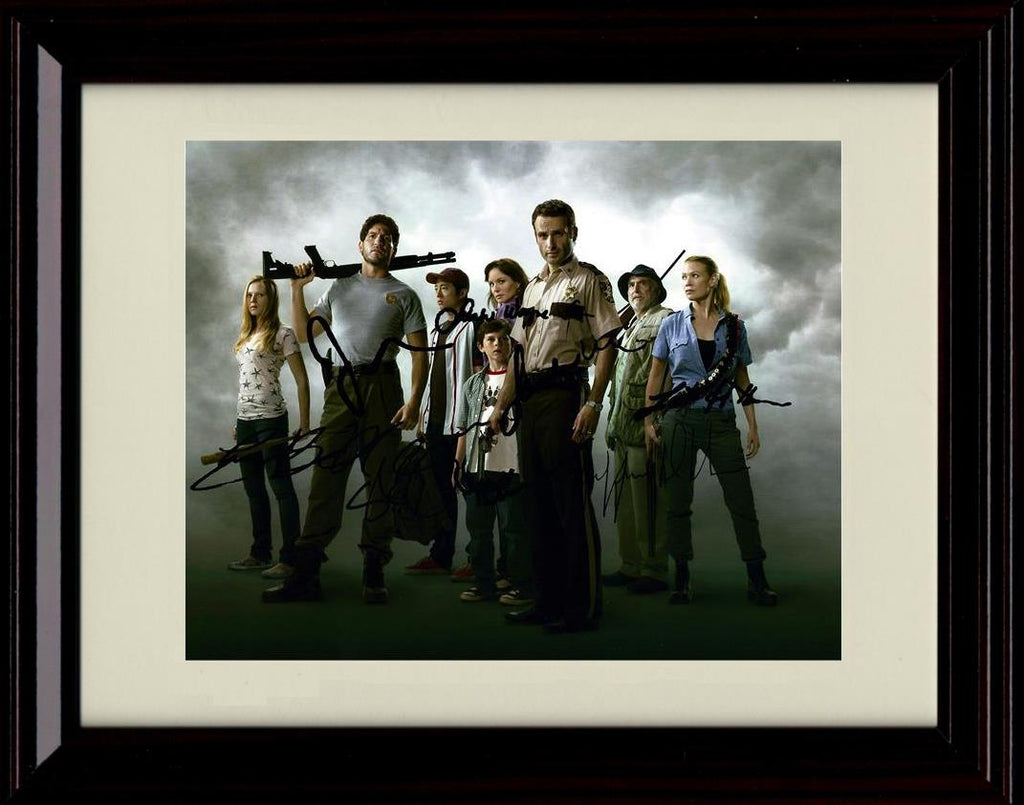 8x10 Framed Walking Dead Cast Autograph Promo Print - Season 1 Framed Print - Television FSP - Framed   