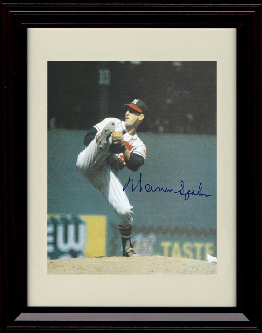 Framed 8x10 Warren Spahn - Pitching - Atlanta Braves Autograph Replica Print Framed Print - Baseball FSP - Framed   