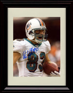 8x10 Framed Wes Welker - Miami Dolphins Autograph Promo Print - Holding The Ball And Yelling Framed Print - Pro Football FSP - Framed   