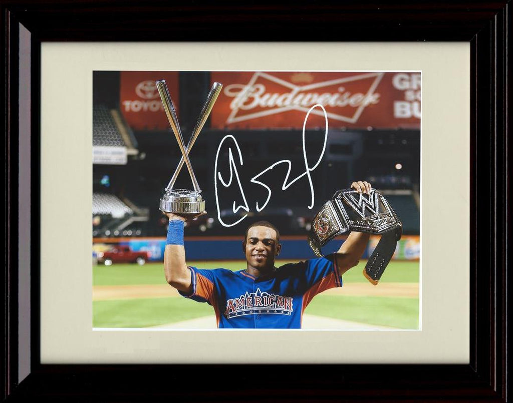 Framed 8x10 Yoenis Cespedes - Champion Salute - Boston Red Sox Autograph Replica Print Framed Print - Baseball FSP - Framed   