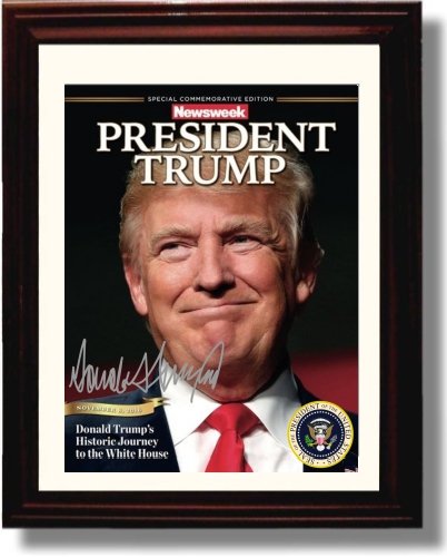 8x10 Framed Donald Trump Autograph Promo Print Framed Print - History FSP - Framed   
