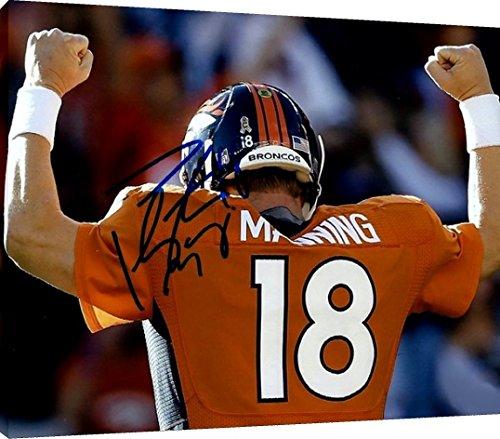 Metal Wall Art:   Peyton Manning #18 Autograph Print Metal - Football FSP - Metal   