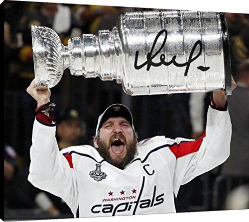 Canvas Wall Art:   Washington Capitals - Alex Ovechkin The Stanley Cup Autograph Print Canvas - Hockey FSP - Canvas   