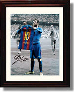 8x10 Framed Lionel Messi Autograph Promo Print - #10 Jersey - Spanish Club Barcelona Framed Print - Soccer FSP - Framed   