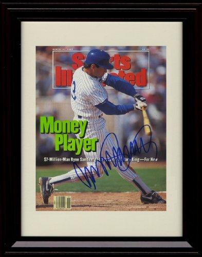 Gallery Framed Ryne Sandberg SI Autograph Replica Print - Money Player Gallery Print - Baseball FSP - Gallery Framed   