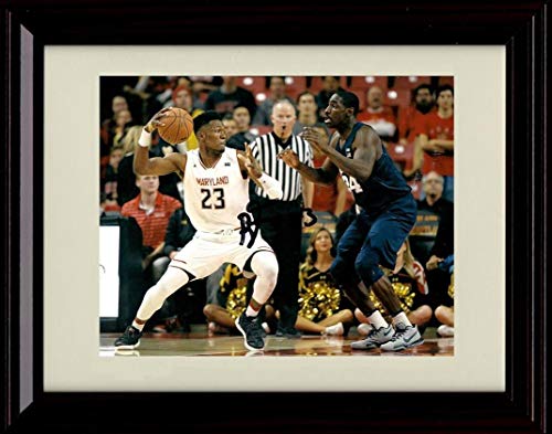 16x20 Framed Bruno Fernando Autograph Promo Print - Driving - Maryland Terrapins Gallery Print - College Basketball FSP - Gallery Framed   